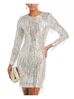 Eliza J Sequin Fringe Cocktail Dress Size 4 NWT